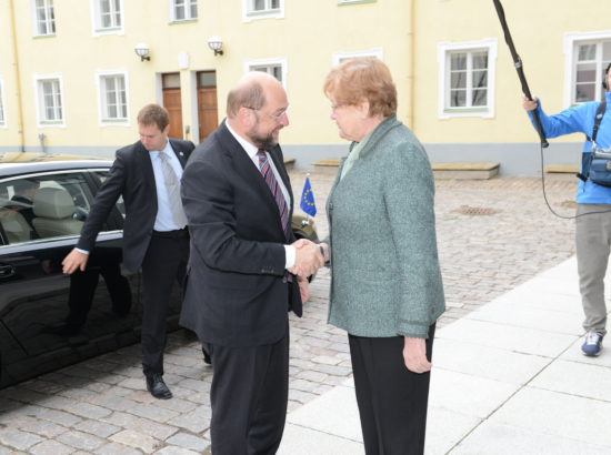 Riigikogu esimehe Ene Ergma kohtumine Euroopa Parlamendi esimehe Martin Schulziga.